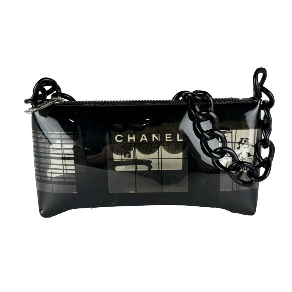 Chanel CHANEL Shoulder Bag Black Clear Women's z10972